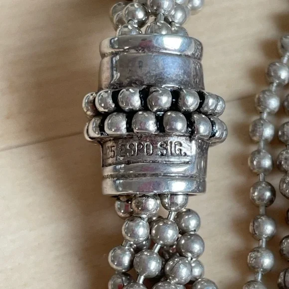 Joseph Esposito Sterling Beaded Necklace 44 grams - Picture 6 of 8